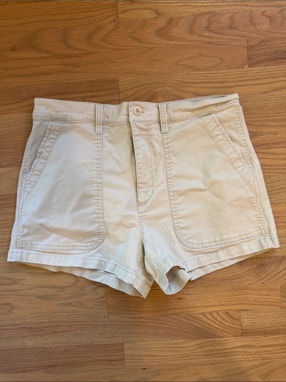 Madewell High Rise Utility Patch Pocket Shorts Ivory Cream Size 30